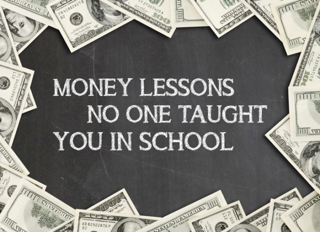 cash framing words saying money lessons no one taught you in school