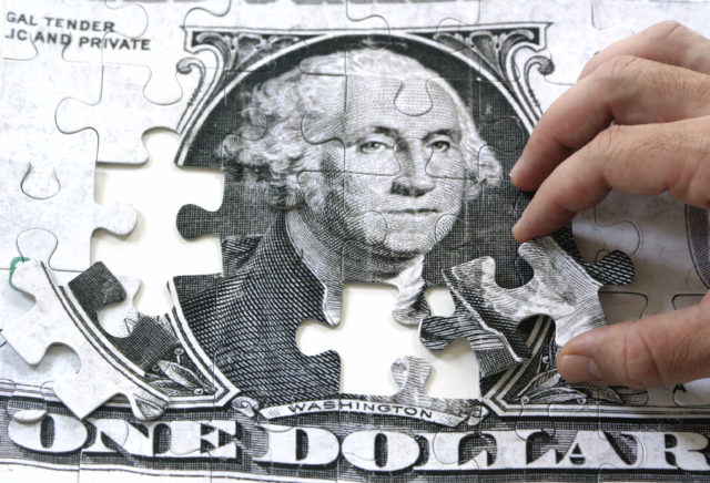 puzzle of a dollar bill